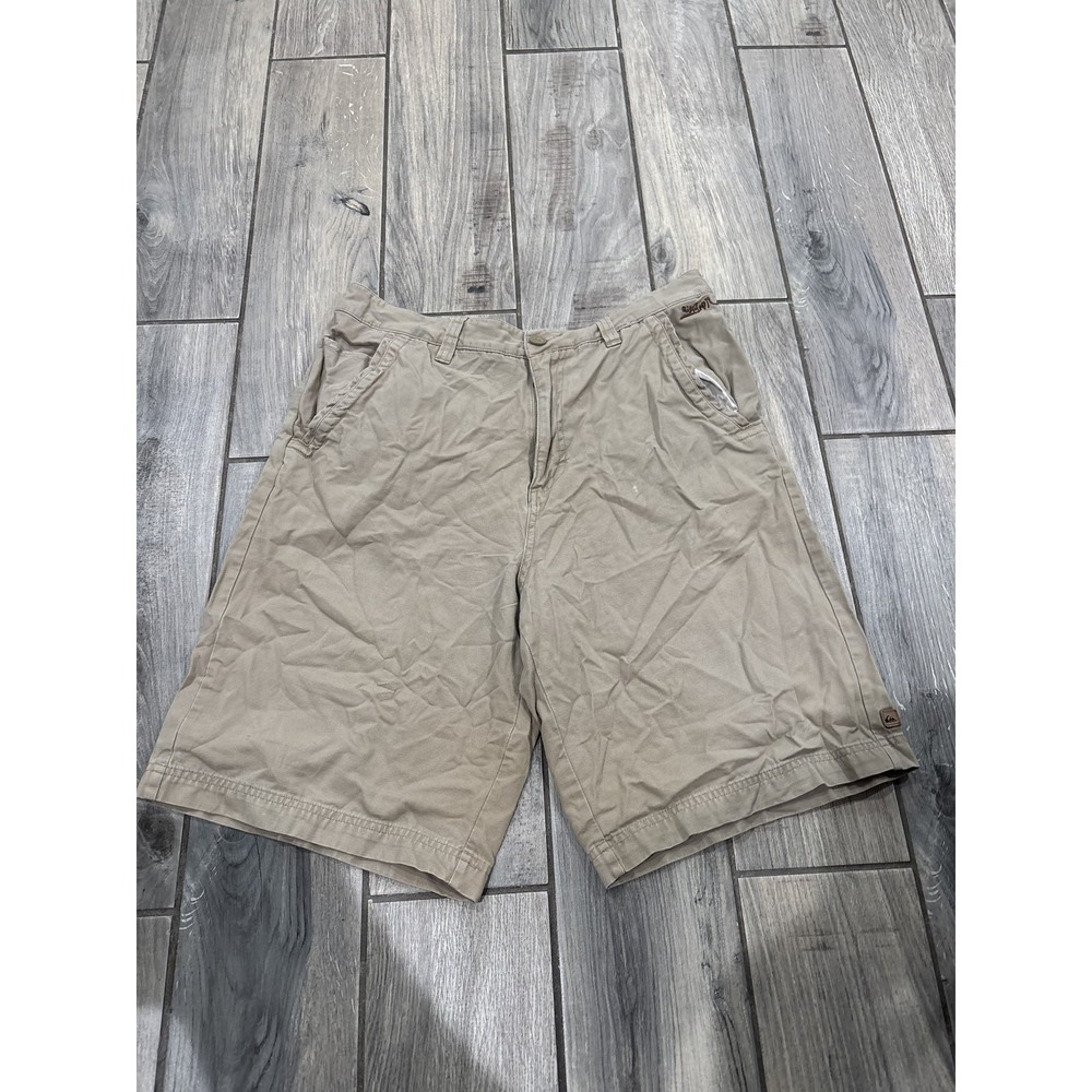 Quiksilver Edition Men's Khaki Cotton Cargo Shorts Size 34 Beige Surf Skate